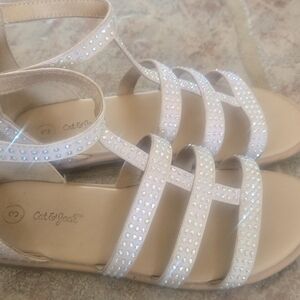 Cat & Jack Sparkling Strappy Sandals - Cream